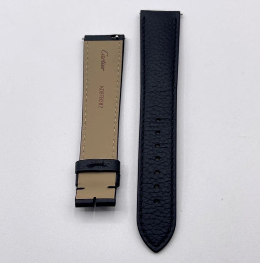 Cartier Tank cinturino orologio pelle martellata nera black ref KD8TB382 19/16mm