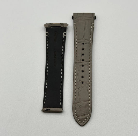 Cartier Santos cinturino orologio pelle alligatore grigio grey KDATYAGX 18.5/16