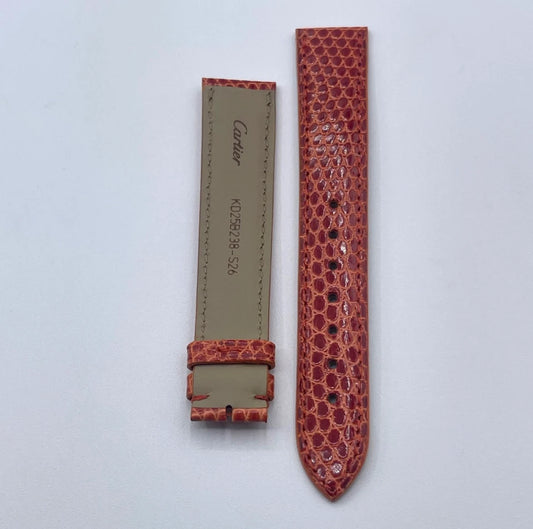 Cartier cinturino lucertola arancione orange lizard KD00LS26 18/16mm