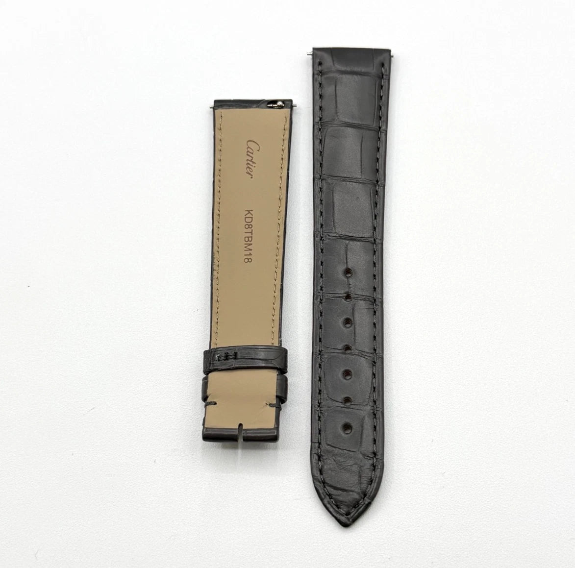 Cartier Tank cinturino alligatore grigio grey alligator KD8TBM18 19/16mm