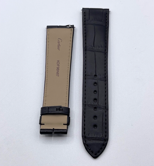 Cartier Tank LC GM+ cinturino pelle alligatore marrone brown leather KDF9BN87 21/18 mm