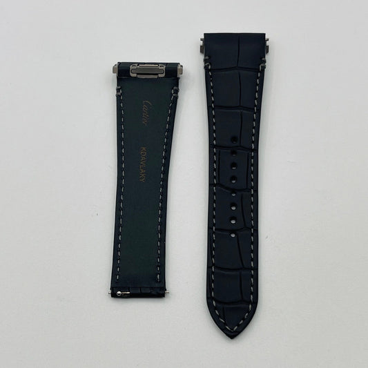 Cartier Santos Watch Strap Grey Alligator Leather KDAVLABY 23/18mm
