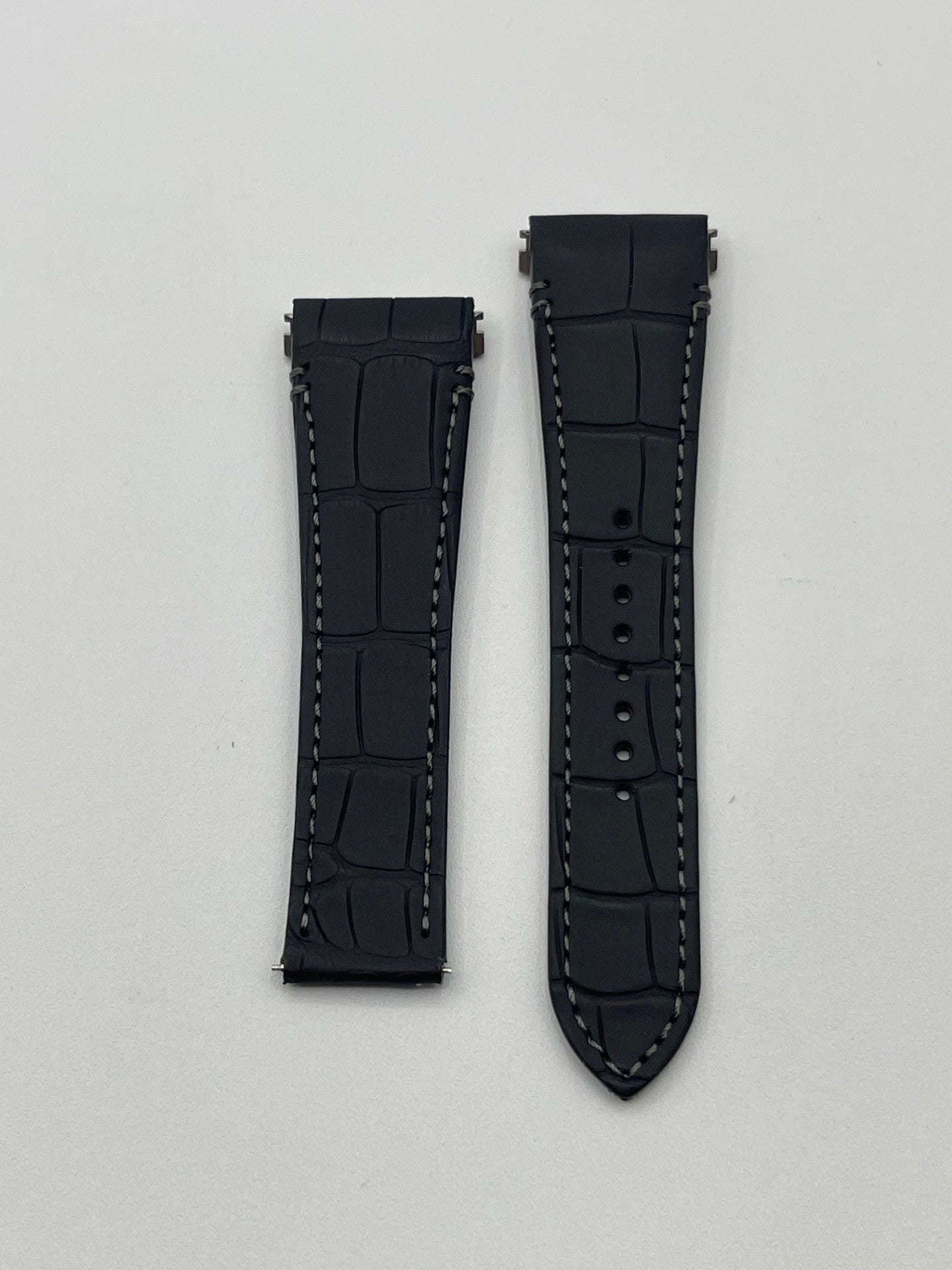 Cartier Santos Watch Strap Grey Alligator Leather KDAVLABY 23/18mm