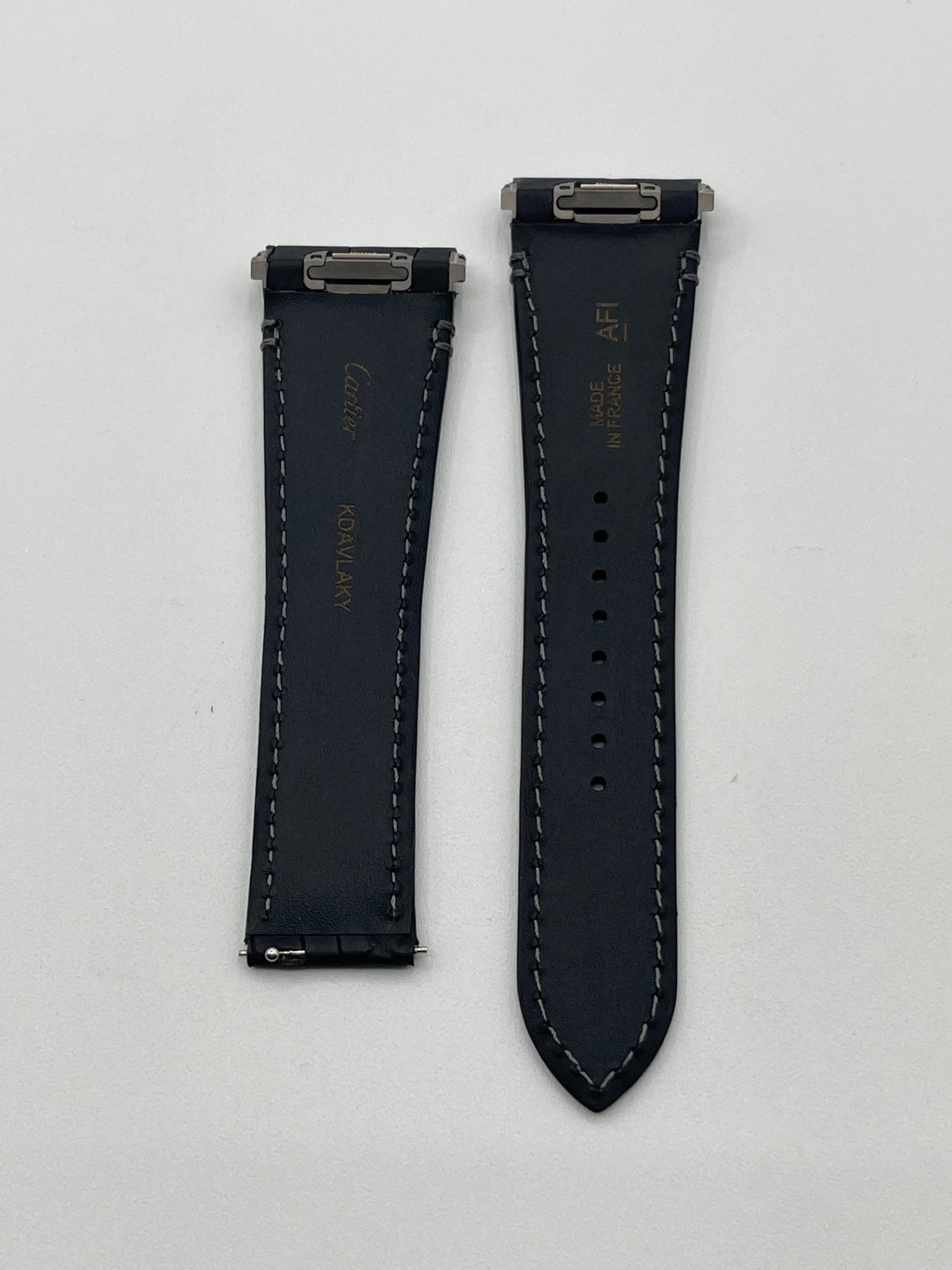 Cartier Santos Watch Strap Grey Alligator Leather KDAVLABY 23/18mm