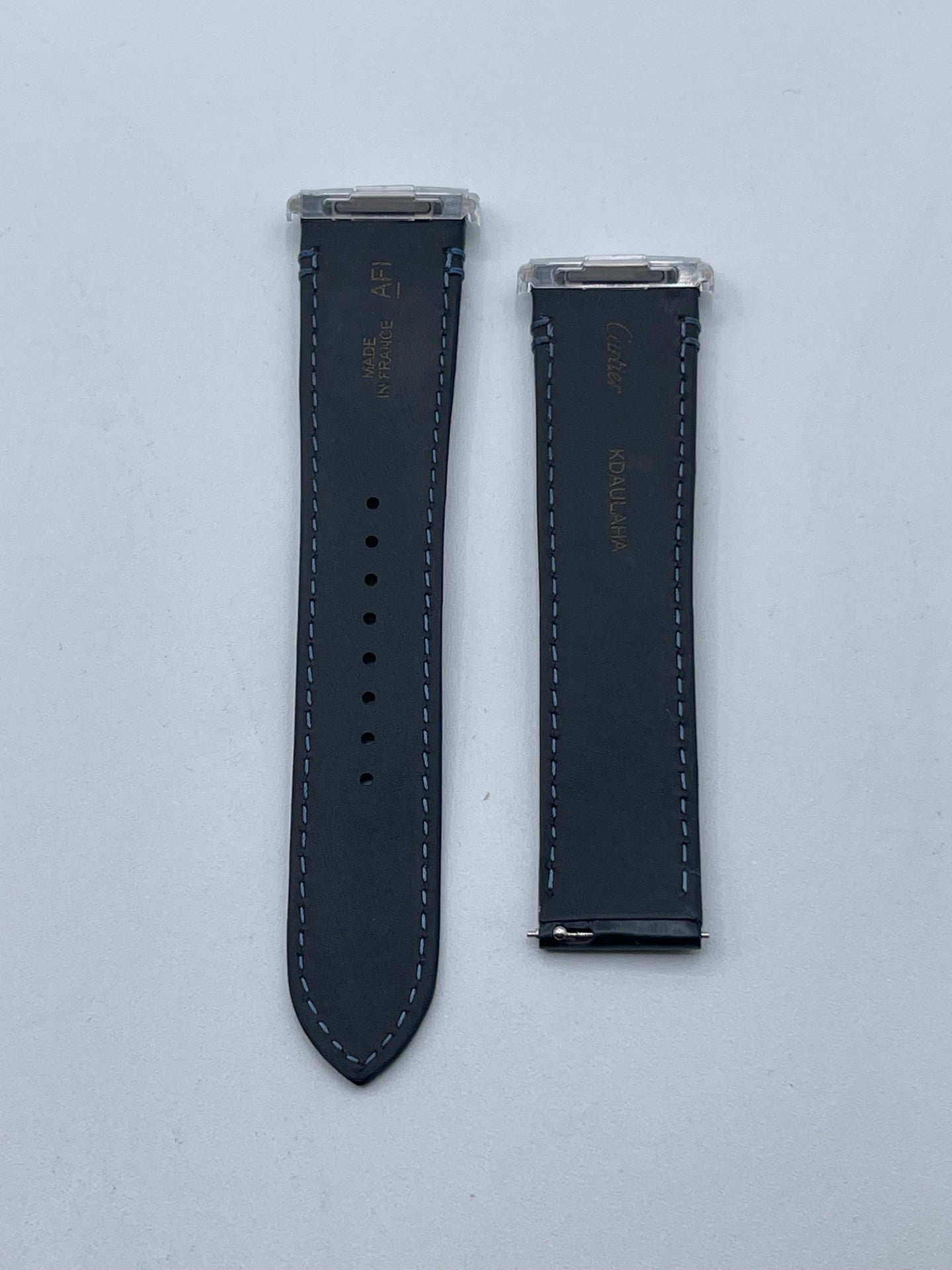 Cartier Santos cinturino watch strap pelle alligatore blu scuro KDAULAHA 21/18mm