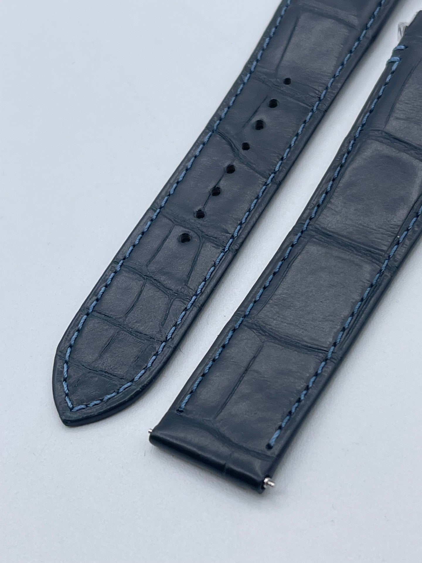Cartier Santos cinturino watch strap pelle alligatore blu scuro KDAULAHA 21/18mm