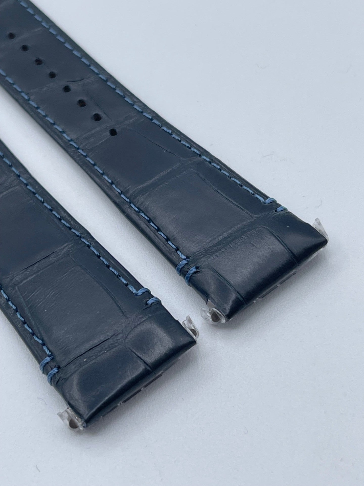 Cartier Santos cinturino watch strap pelle alligatore blu scuro KDAULAHA 21/18mm