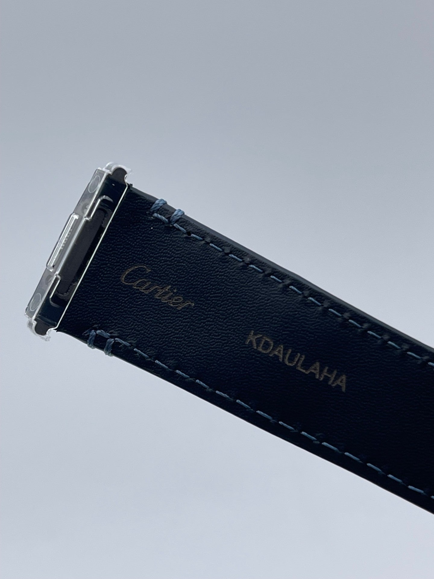 Cartier Santos cinturino watch strap pelle alligatore blu scuro KDAULAHA 21/18mm