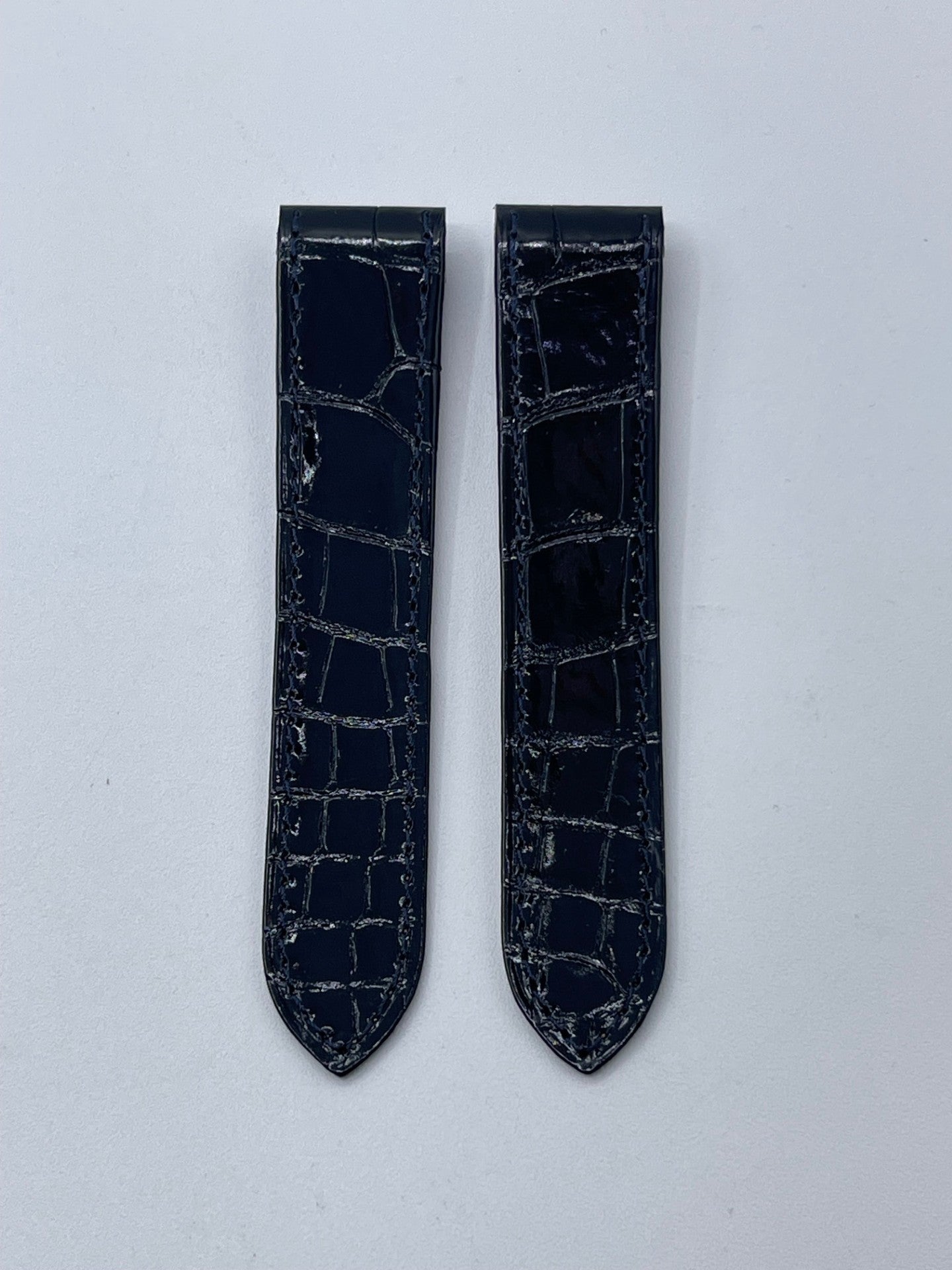 Cartier Santos 100MM Black Alligator Strap KD1M9037 20/18mm