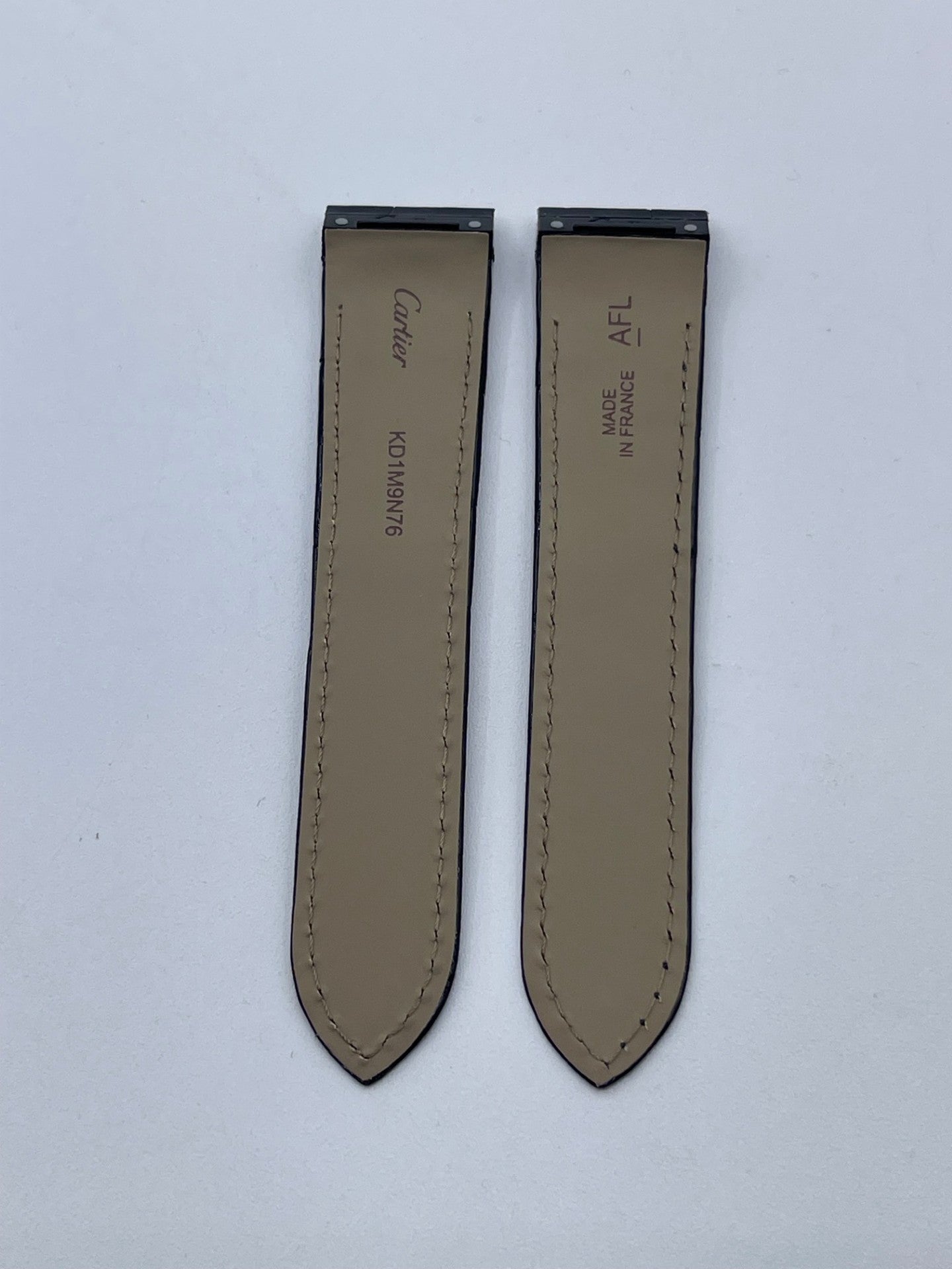 Cartier Santos 100MM Black Alligator Strap KD1M9037 20/18mm