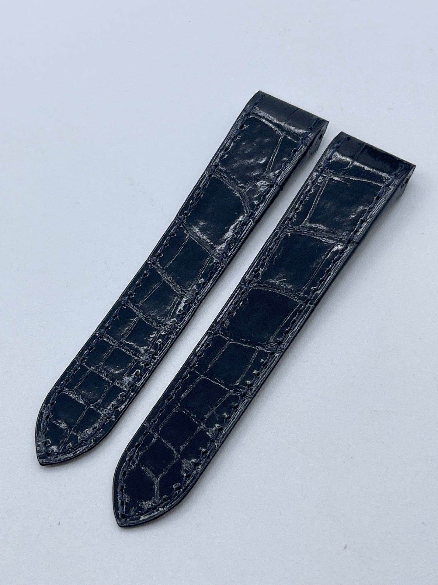 Cartier Santos 100MM Black Alligator Strap KD1M9037 20/18mm