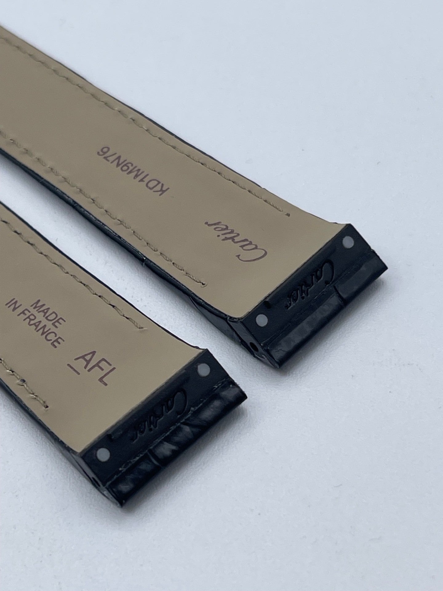 Cartier Santos 100MM Black Alligator Strap KD1M9037 20/18mm