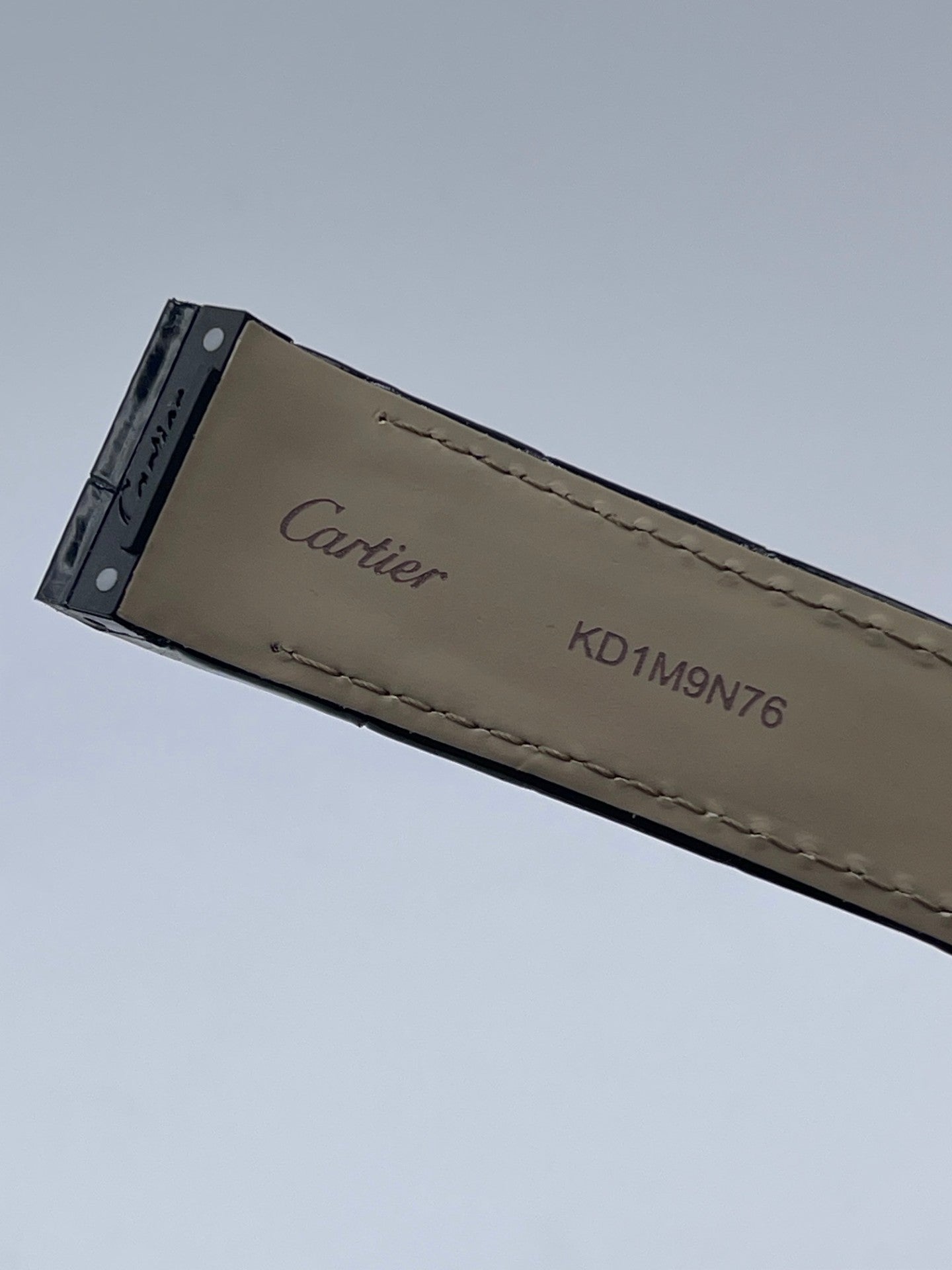 Cartier Santos 100MM Black Alligator Strap KD1M9037 20/18mm