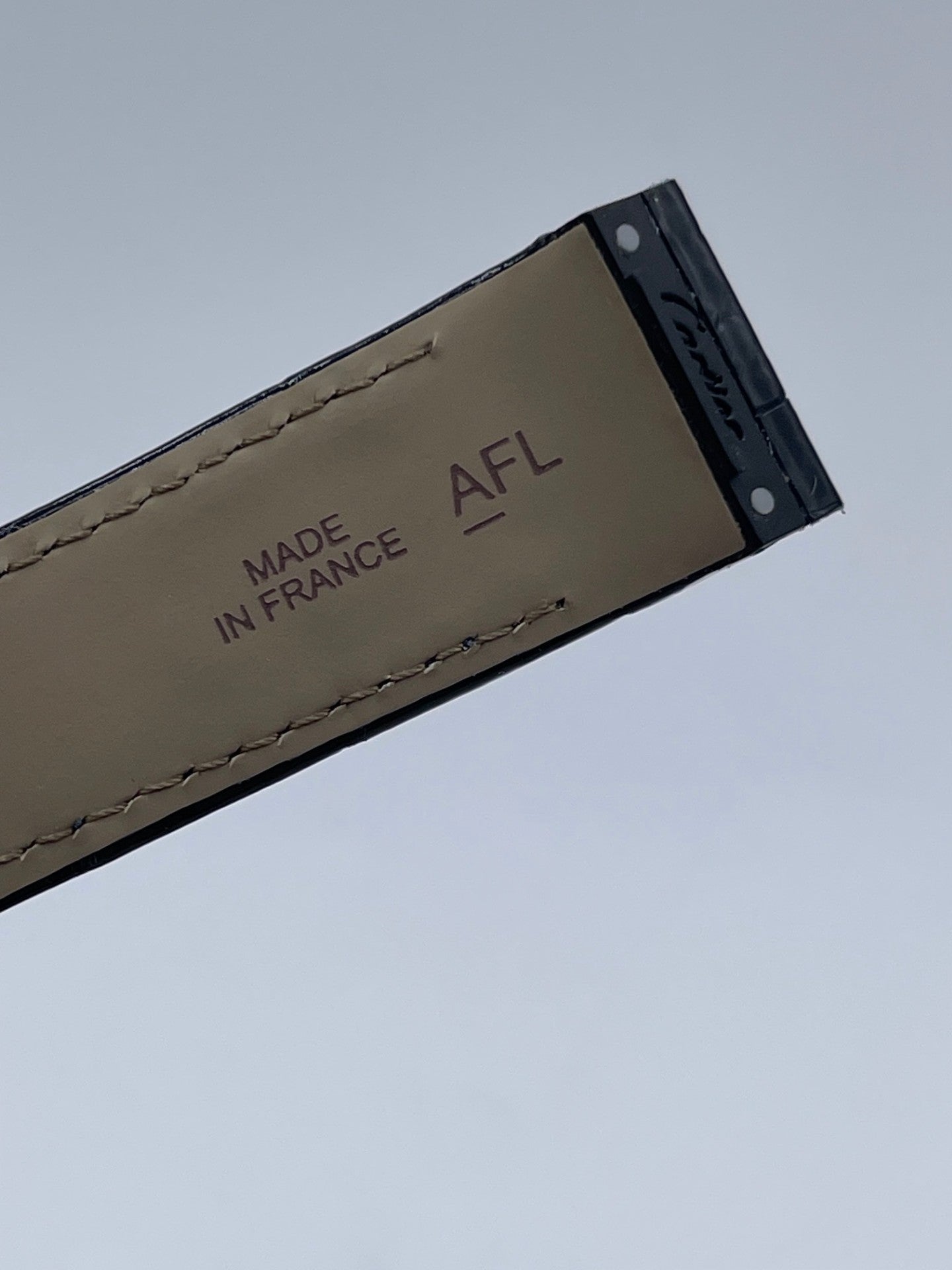 Cartier Santos 100MM Black Alligator Strap KD1M9037 20/18mm